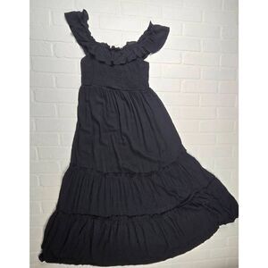 Isabel Maternity Black Maxi Dress Small